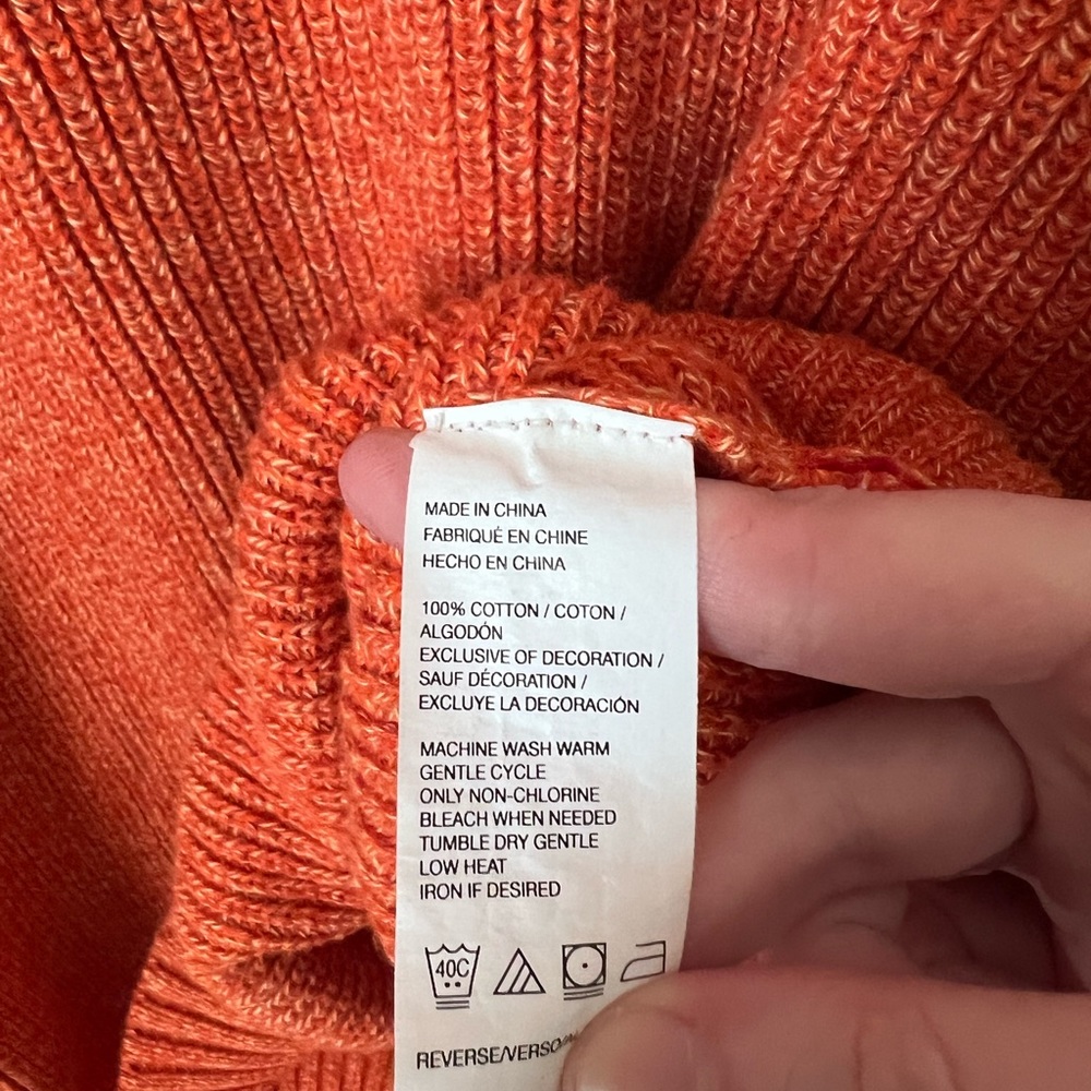 izod xxl heavy knit orange heather crewneck sweater - Picture 7 of 7